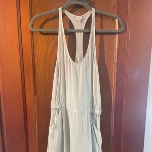 Mint green silk summer dress